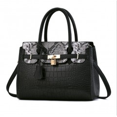 Sac à main   à motif peau de crocodile et peau de serpent