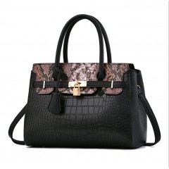 Sac à main   à motif peau de crocodile et peau de serpent