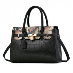 Sac à main   à motif peau de crocodile et peau de serpent