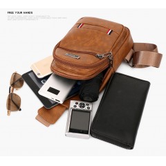Sac à bandoulière pour hommes en cuir pu