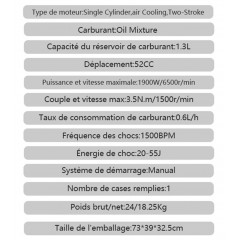 Marteau Piqueur à moteur essence