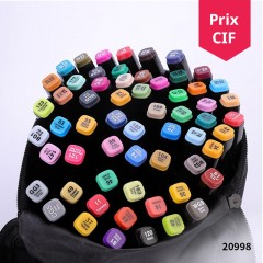Ensemble de feutres marqueurs à deux têtes en plastique de 48 couleurs