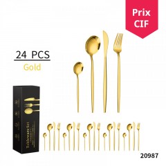 Couverts de table de 24 pièces en acier inoxydable bob polissage