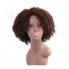perruque en fibre synthétique bouclés