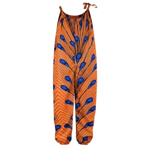 Salopette fille motif pagne