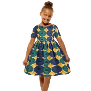 Robe de fille motif pagne