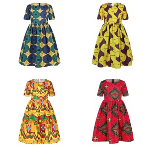 Robe de fille motif pagne