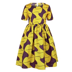 Robe de fille motif pagne