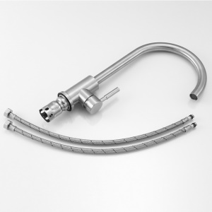 Robinet de cuisine en acier inoxydable (Tuyau d'entrée y compris)