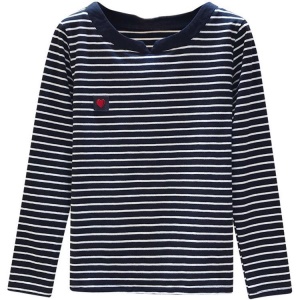 Top à rayé à longues manches pour femme