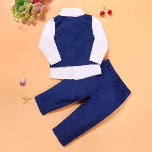 Ensemble chemise avec cravate+pantalon+gilet pour garçon