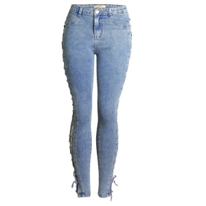 Pantalon  jean avec cordon sur le côté
