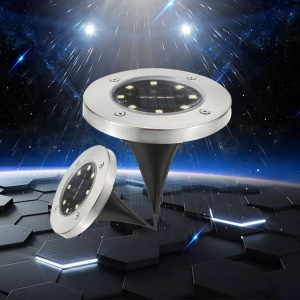 Lampe solaire extérieure pique sol jardin étanche en acier inoxydable