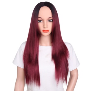 Perruque en fibre synthétique  lisse