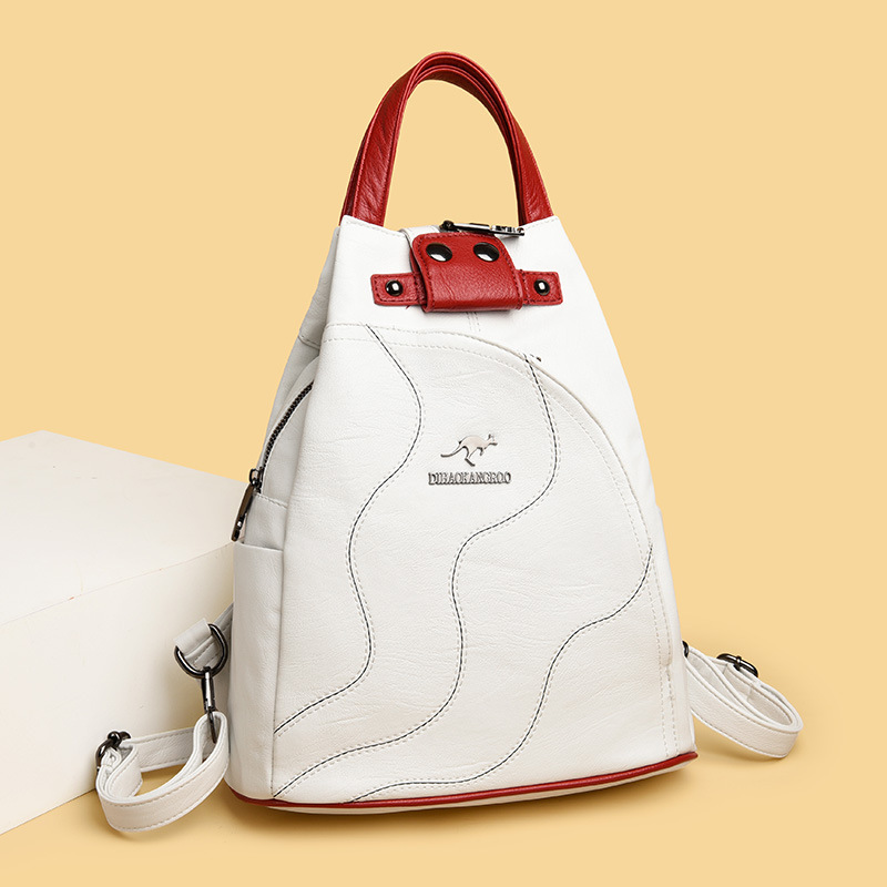 Sac à dos femme brodé en peau de mouton