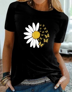 T-shirt  imprimé à col rond