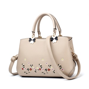 Sac à main pour femmes en cuir avec broderie