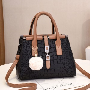 sac à main pour femme à grande capacité en cuir PU crocodile et pendentif vintage
