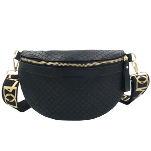 Sac à bandoulière pour femmes en forme de boulette en cuir avec rayures de carreaux