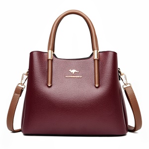 Sac à main pour femmes logo kangourou en cuir PU motif litchi