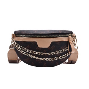sac à bandoulière et hanche pour femme  semi-circulaire et imprimé avec  accessoires chaîne