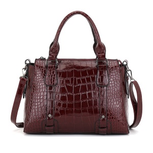 Sac à main pour femme en cuir PU avec motif  crocodile