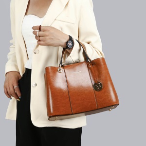 Sac à main  pour femmes de grande capacité en cuir  avec F-logo