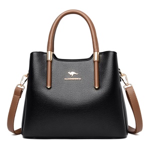 Sac à main pour femmes logo kangourou en cuir PU motif litchi