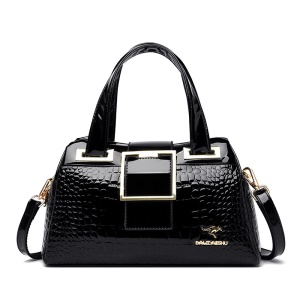 Sac à main femme motif crocodile  en cuir PU , logo kangourou