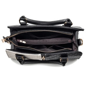 Sac à main en cuir  bicolore à grande capacité