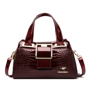 Sac à main femme motif crocodile  en cuir PU , logo kangourou