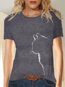 T-shirt femme à  cou rond