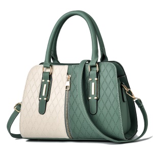 Sac à main en cuir  bicolore à grande capacité