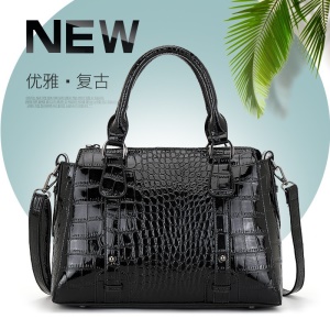Sac à main pour femme en cuir PU avec motif  crocodile