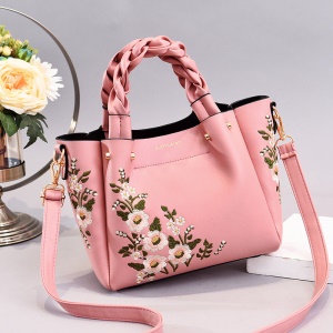 Sac à bandoulière en cuir  brodé lisse et facile à nettoyer