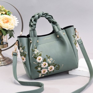 Sac à bandoulière en cuir  brodé lisse et facile à nettoyer