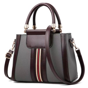 Sac à main en cuir PU rayé