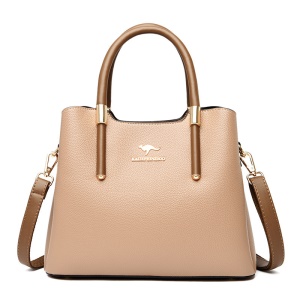Sac à main pour femmes logo kangourou en cuir PU motif litchi