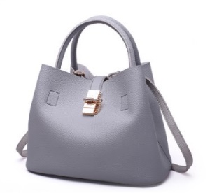 Sac à bandoulière pour femme motif litchi en cuir PU simple