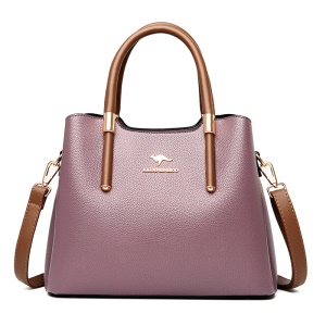 Sac à main pour femmes logo kangourou en cuir PU motif litchi