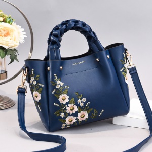 Sac à bandoulière en cuir  brodé lisse et facile à nettoyer