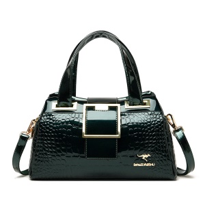 Sac à main femme motif crocodile  en cuir PU , logo kangourou