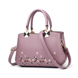 Sac à main pour femmes en cuir avec broderie