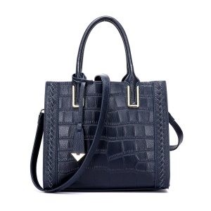 Sac à main en cuir de vache femme avec nylon intérieur et motif crocodile