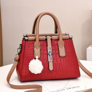 sac à main pour femme à grande capacité en cuir PU crocodile et pendentif vintage