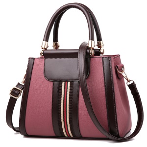 Sac à main en cuir PU rayé