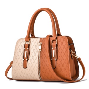 Sac à main en cuir  bicolore à grande capacité