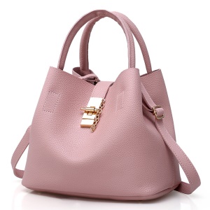 Sac à bandoulière pour femme motif litchi en cuir PU simple