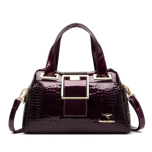 Sac à main  femme en cuir à motif crocodile et insigne Kangourou