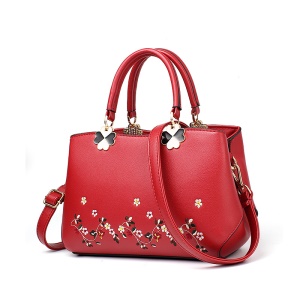 Sac à main pour femmes en cuir avec broderie